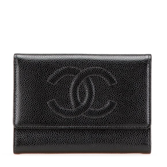 CHANEL Black Caviar Leather Logo Wallet - Picture 1 of 14
